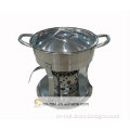 Stainless steel small hot pot with steel lid
